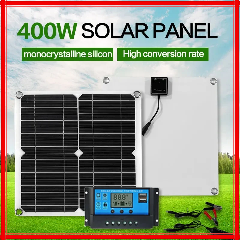 400W Flexible Solar Panel 12V Battery Charger Dual USB With 10A-60A ...