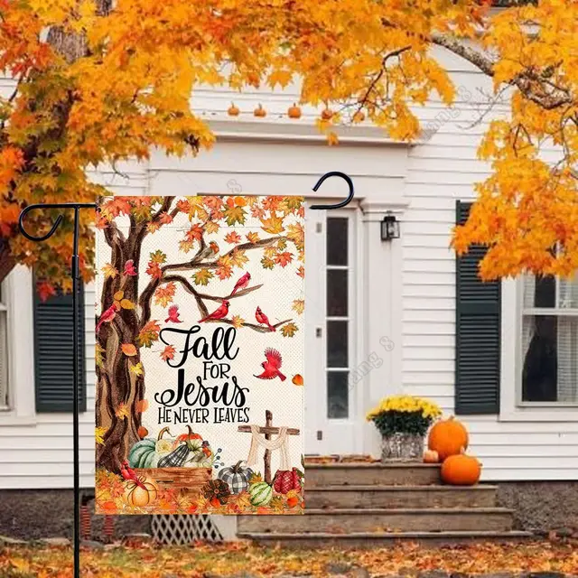 Fall for Jesus Garden Flag