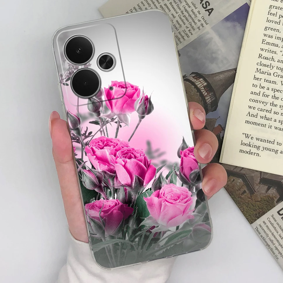 Chic Transparent TPU Silicone Phone Case with Lovely Design Patterns