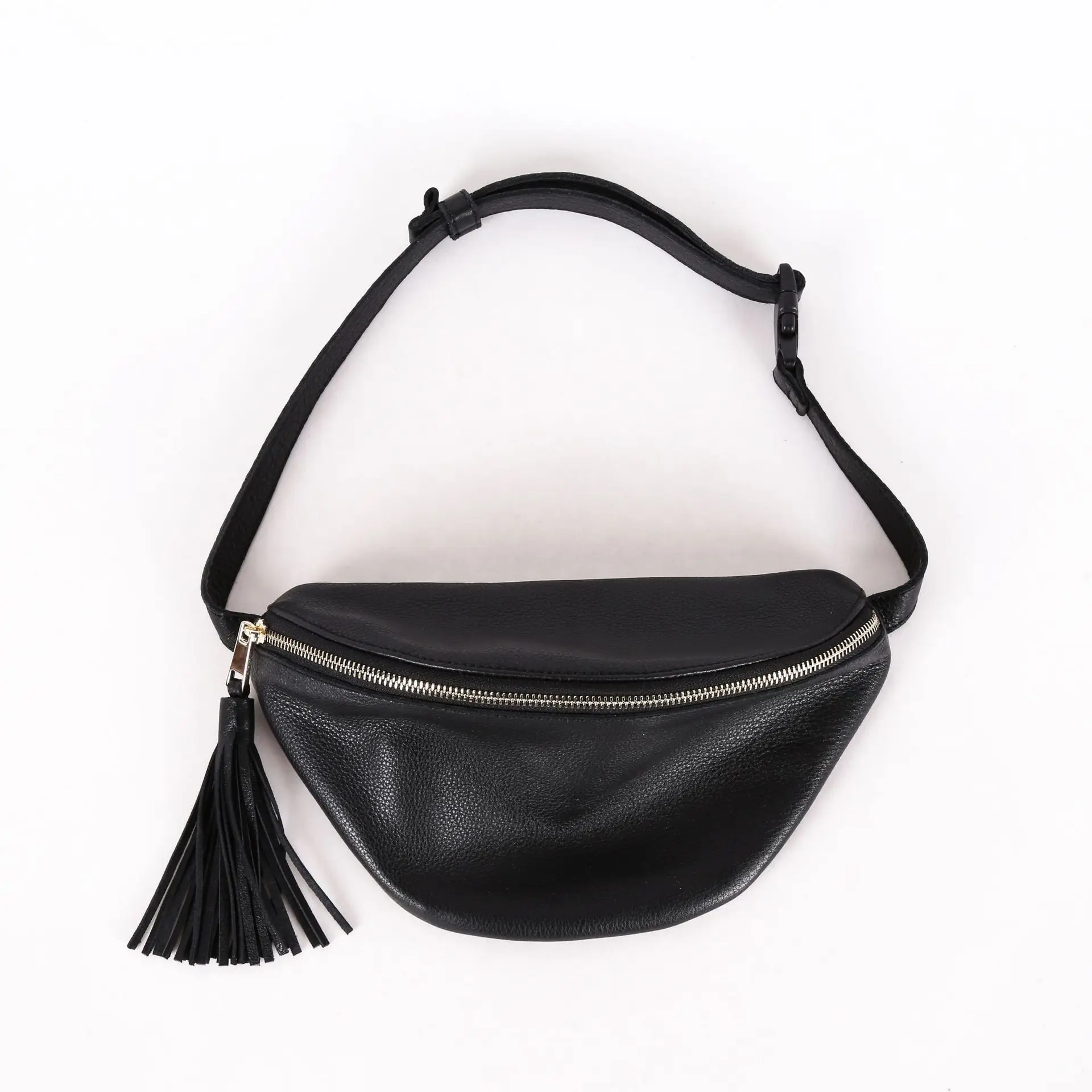 

Fashion Soft Cow Leather Women Zipper Tassel Soft Belt Bag Waist Packs High Quality