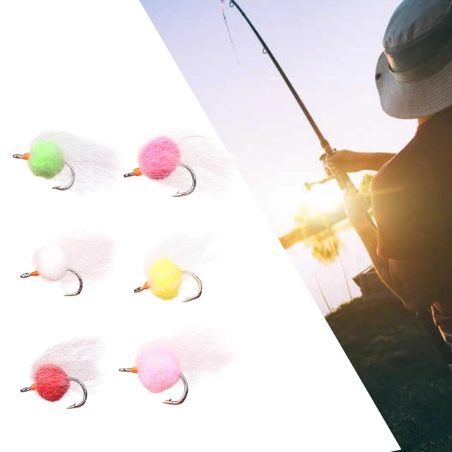 Nuke Egg Fly 6 Pieces Biomimetic Fishing Lures #12 for Traveling