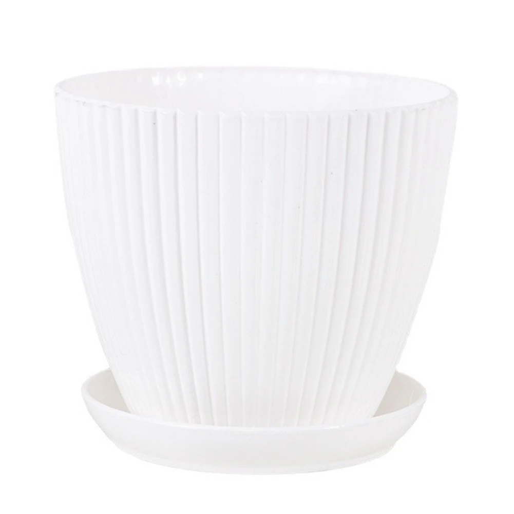 

Courtyards Height PP Modern Flower Pots Indoor Plant Pots Inch Plant Pots Minimalist Stripe Design Movable Tray