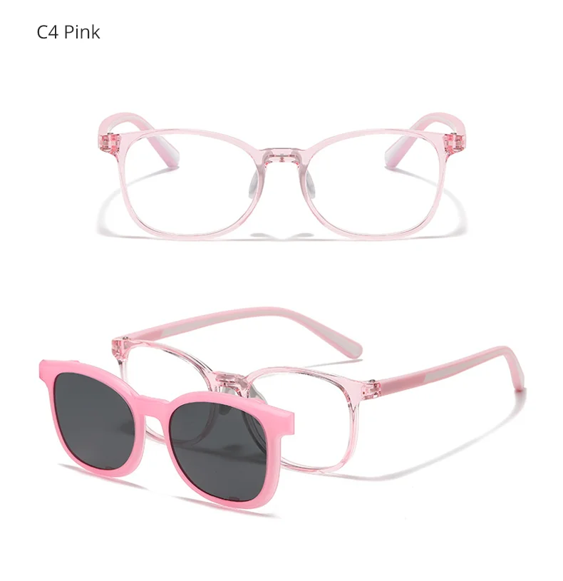 Ralferty 2-in-1-Brille zum Anklipsen für Kinder und Kinder, klares Brillengestell mit Sonnenclip, transparenter optischer Rahmen, ohne Myopie, verschreibungspflichtig – Detail 11