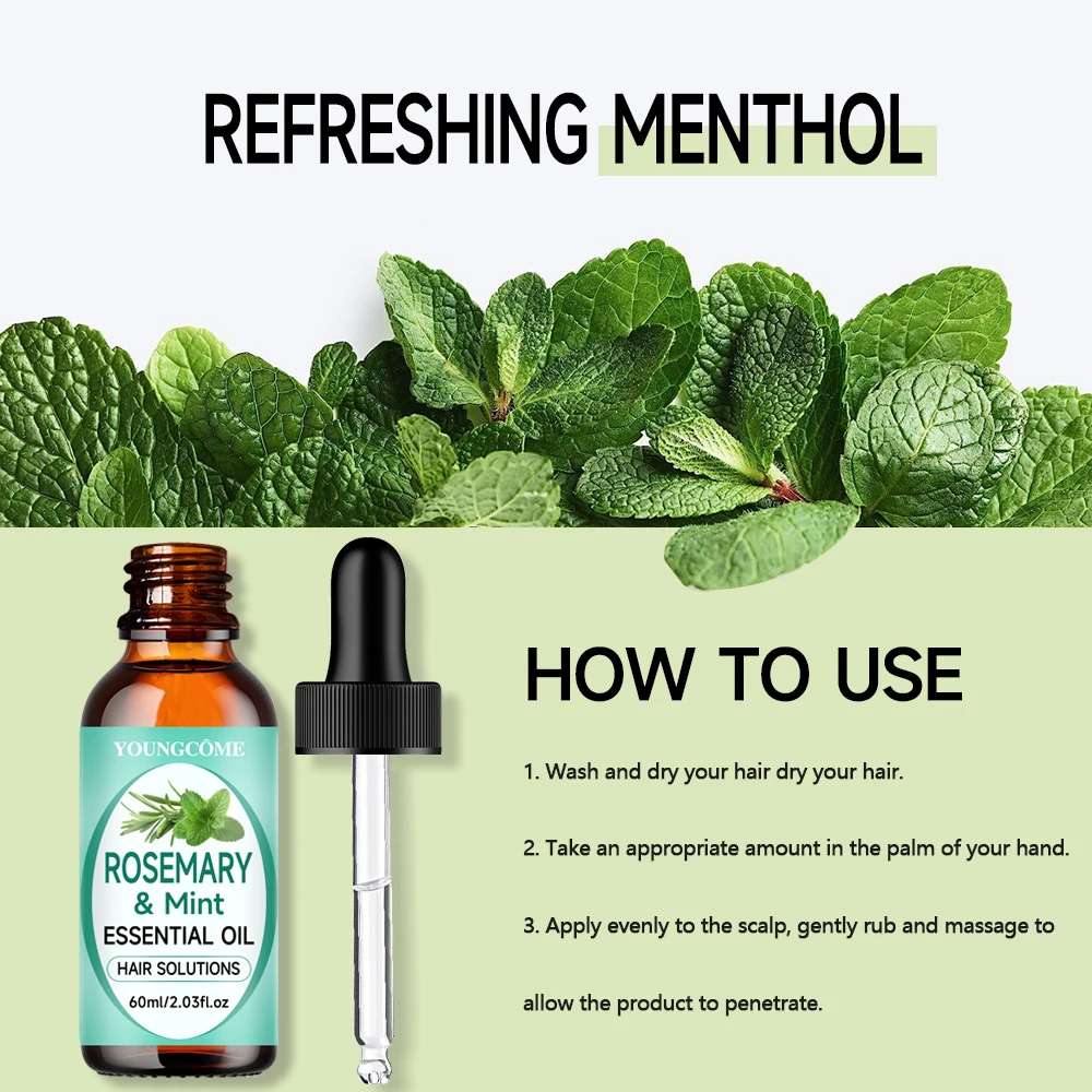Rosemary Mint ESSENTIAL OIL and facial cream set Restore Soft Smooth Improve Dryness Repair Hair Damaged Improves Hair Line