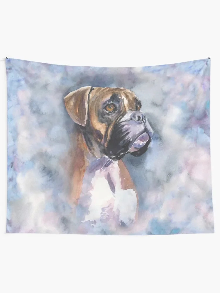 George Dyachenko 태피스트리 벽걸이 벽 장식, 복서 수채화 아트, 애니메이션 홈 태피스트리