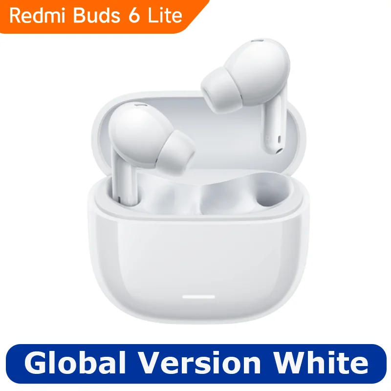 Versión global Xiaomi Redmi Buds 6 Lite Auriculares Bluetooth 5.3 Cancelación de ruido mejorada Micrófono dual Batería grande ANC híbrido