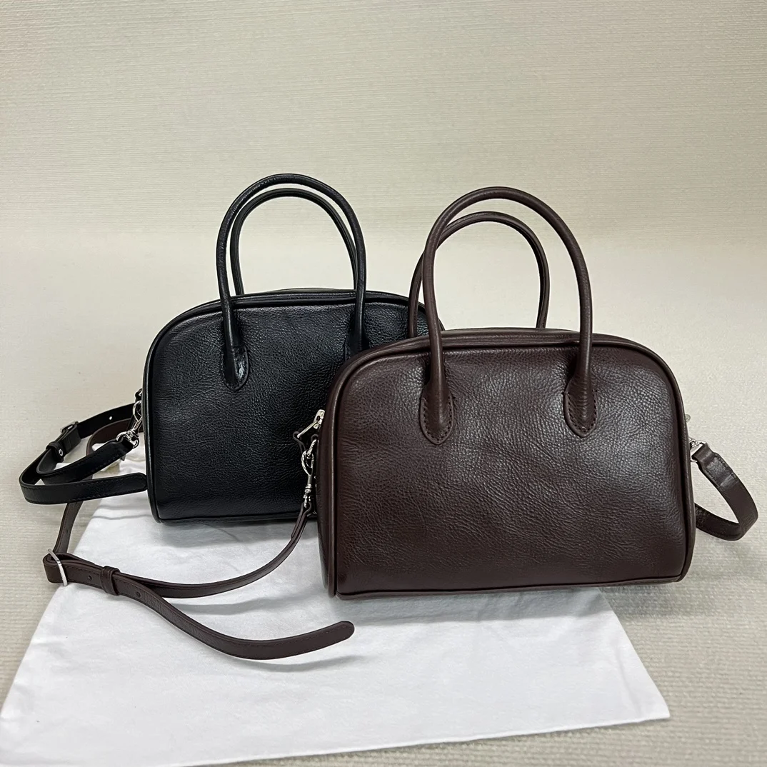 

Японская нишевая мини сумка-тоут через плечо, съемный плечевой ремень, классические ретро сумки из воловьей кожи