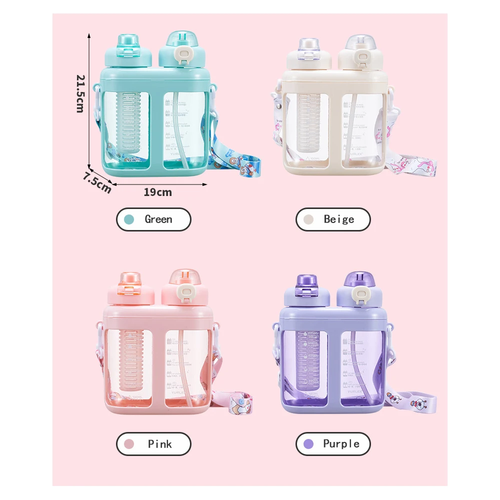 

New Style 1600ML Summer Leak-proof High-capacity Kids Sippy Lids Spill Proof Portable Toddlers Water Bottles Sports Kettle