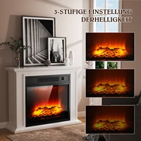 Отдельно стоящая электрическая каминная печь с дистанционным управлением и таймером, реалистичный поддельный каминный обогреватель, 3-я яркость пламени и деревянная каминная каминная печь — изображение 2