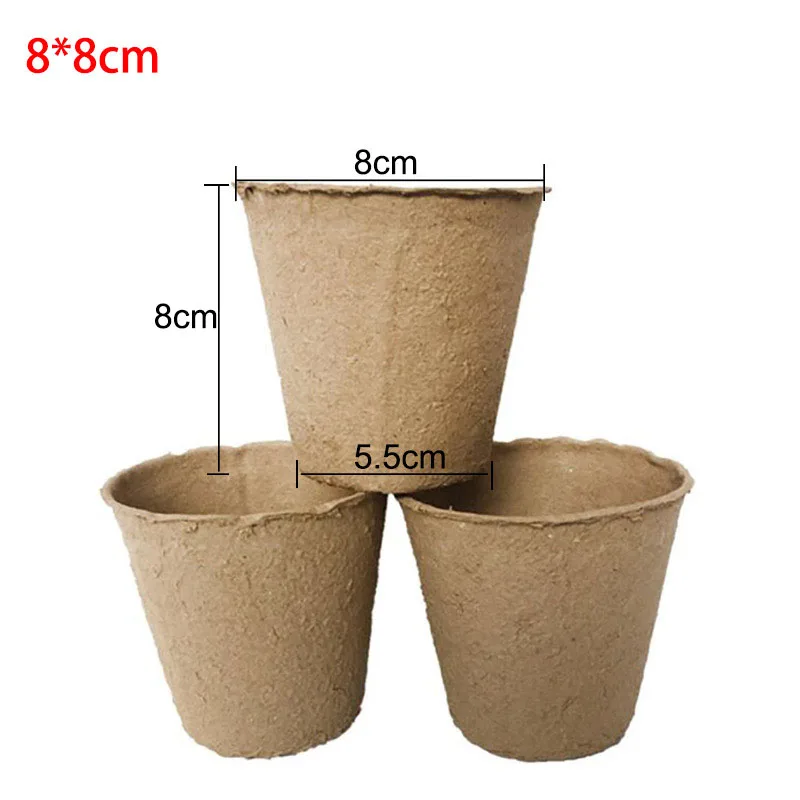seed Nursery Cup growing pot Tray planter 50x Paper Biodegradable Eco-Friendly Garden Tools garden tools,seed starter tray,nursery pots,seedling tray,plant propagation pots