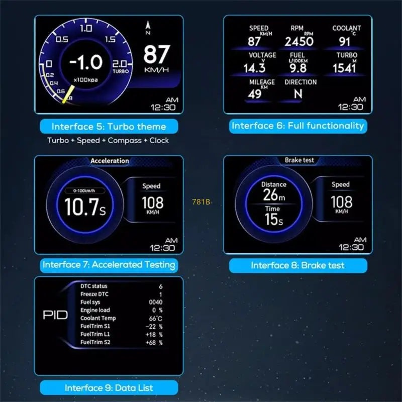경보 기능을 갖춘 자동차 HUD 디스플레이 차량 모니터링을 위한 실시간 진단 obd2 스캐너 헤드 업 디스플레이
