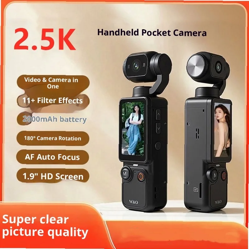Q7 HD 스포츠 카메라 핸드헬드 짐벌 손떨림 방지 포켓 카메라 (야외 셀카용)