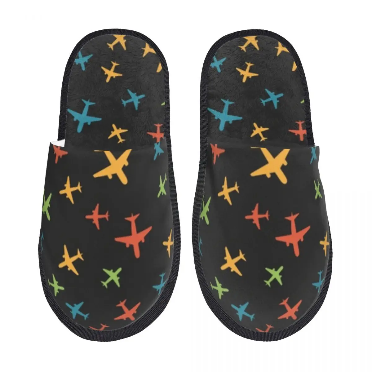 

Мягкие плюшевые тапочки, красочные самолеты, домашние пушистые тапочки для спальни