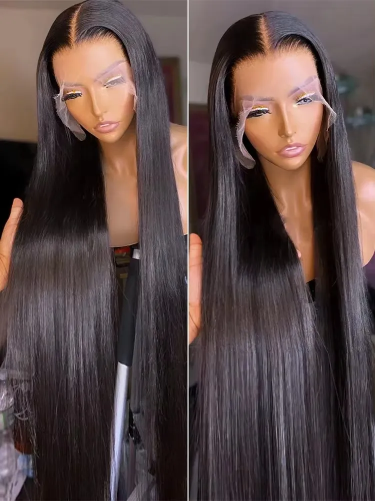 Human Hair Wig 13x6 HD Lace Frontal 100% Human Hair Bone Straight Brazilian For Women 30 34 36 Inch