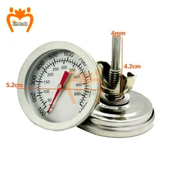 Premium Stainless Steel BBQ Smoker & Grill Thermometer (Silvery  1)