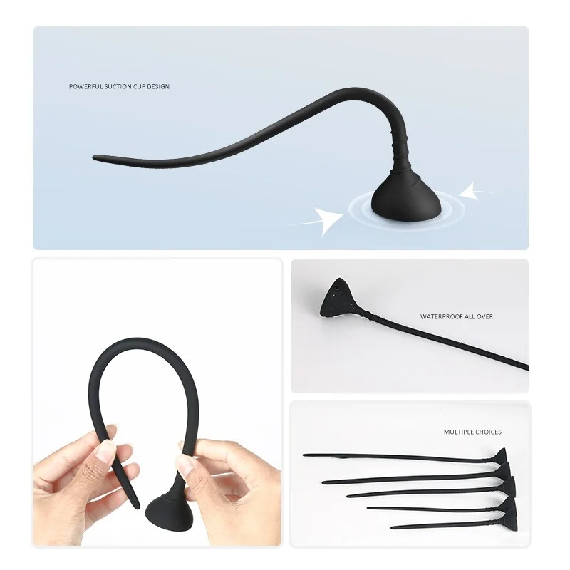 5 Sizes Male Silicone Horse Eye Stick Urethral Expansion Stimulator with Strong Suction Cup Penis Plug SM Adult Sex Toys