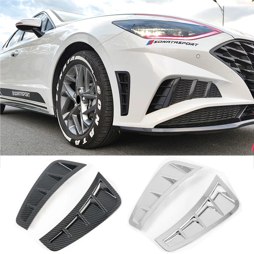 

Глянцевое хромированное крыло в стиле углеродного волокна, Крышка вентиляционного отверстия, боковое крыло, молдинговая отделка, аксессуары для Hyundai Sonata 2020-2022