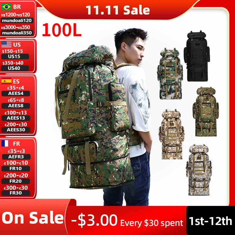 Tanio 100L taktyczna wojskowa plecak torba wojskowa turystyka sklep