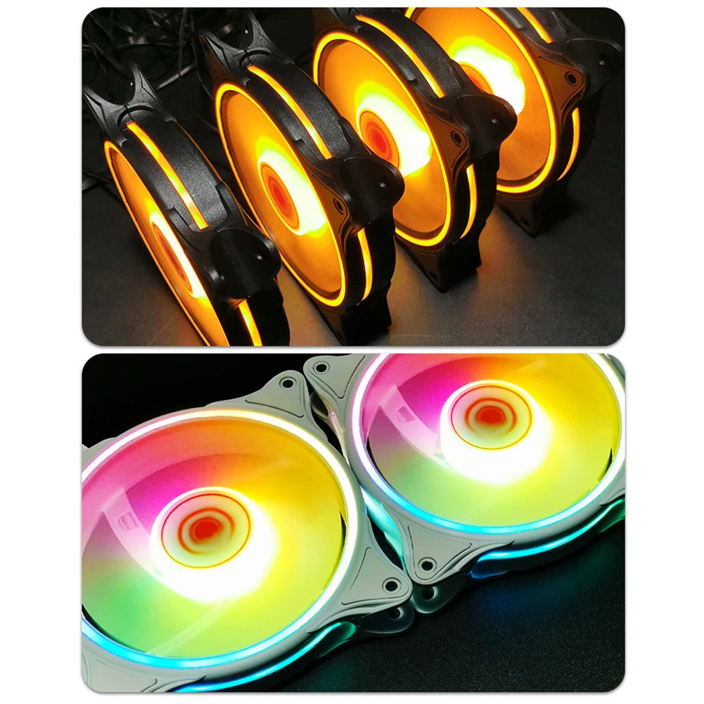 COOLMOON-120mm ̽ , 5V 3  ARGB ̽  , 12V 4  PWM ǻ  , 24 LED ׼, 2-6 
