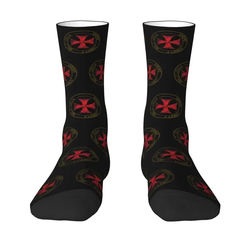 

Fashion Templar Knight Seal Cross Socks Men Women Warm 3D Printed Medieval Warrior Deus Vult Football Sports Socks