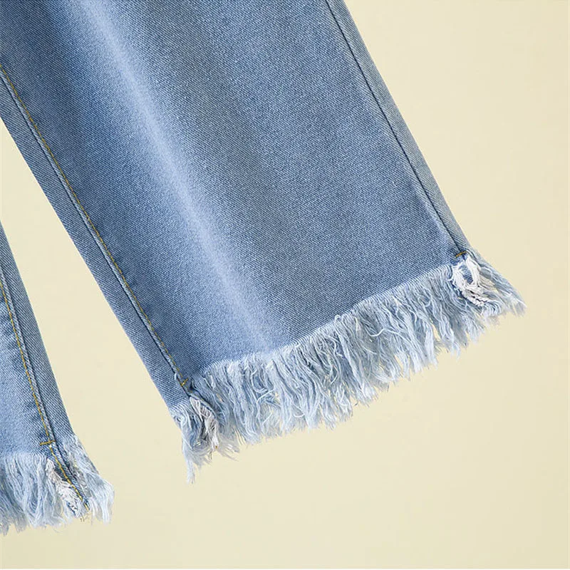 Spring Summer Jeans Female Oversize High-waist Jeans Women Wide-leg Pants Loose Denim Casual Pants All-match Ankle-Length Pants