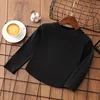 1pcs Autumn Winter Children's T-Shirts Solid Color Warm Tops Kids Round Neck Long Sleeve Base Shirt Boys Girls Tshirts Clothes 5