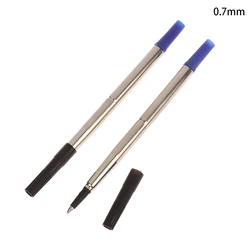Set of 2 Blue Ink Medium Nib Ballpoint Pen Refills - Universal Metal Push Action (B)
