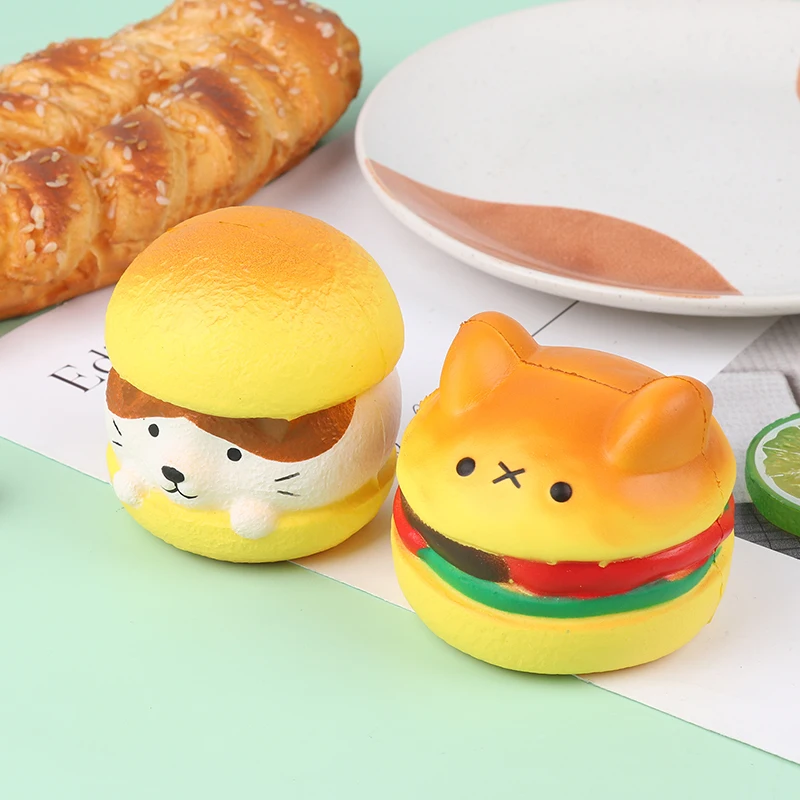 

Kawaii Bear Burger Slow Rising Toys Simulation Food Soft Bread Squeeze Stress Relief Toys