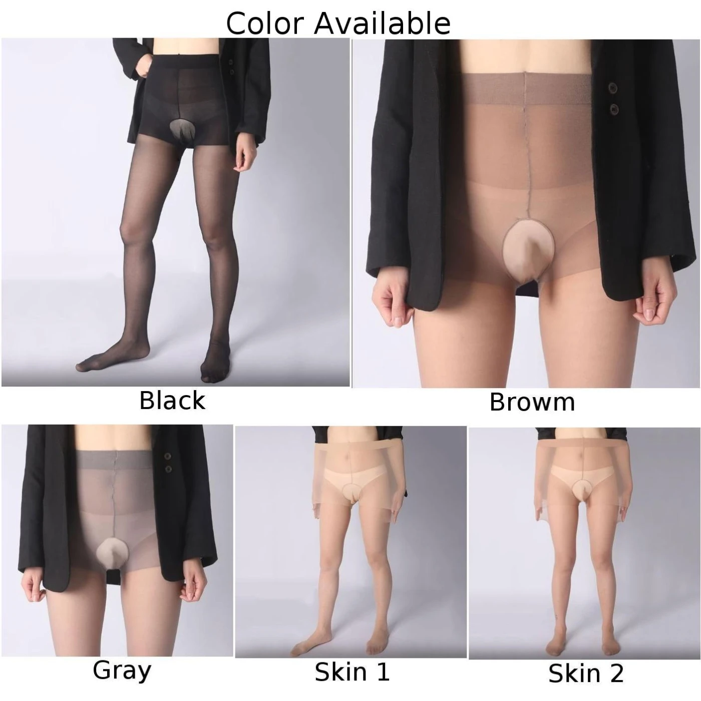 Men Sexy Sheer Transparent Stockings Egg Wrap See Through Pantyhose Seductive Underwear Elasticity Slimming Sissy Lingerie