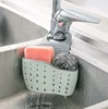 Home Storage Drain Basket Kitchen Sink Holder Adjustable Soap Sponge Shlf Hanging Drain Basket Bag Kitchen Accessories 2