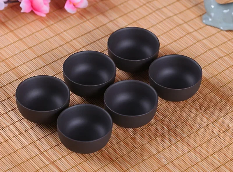 6PCS Purple Clay Chinese Japanese Ceramic Tea Cups Set Tea Cup