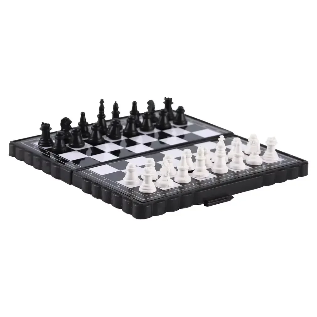 Mini Magnetic Chess Set Folding Portable Plastic Chessboard Board Game for Kids Adults Travel Indoor Outdoor Toy board game magnetic chess set foldable chess board table games folding chess board chess pieces and board