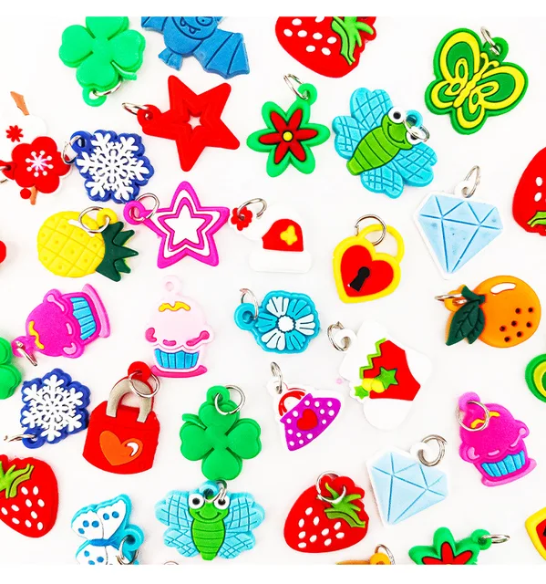 Pendants DIY Colorful Loom Rubber Band Bracelet Jewelry Making Beads Toy Colorful Animal Flower Beads Random Style Elastic Bands