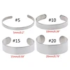 Q0KE 10 Pcs Stainless Steel Bracelet Blank Cuff Bangle Blank DIY Leather Cuff Bangles Jewelry Making for Birthday Presents 6