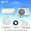 Split Air Conditioner and Heater, 20.5 SEER2, 1 Ton, Wall Mount Ductless Inverter Heat Pump System, With 16ft Installation kit 5