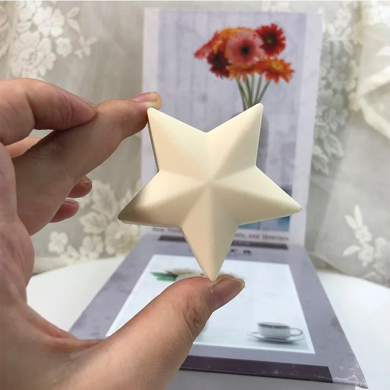 3D Five Pointed Star Candle Mold DIY Pentagram Silicone Aromatherapy Candle Moulds Baking Cake Plaster Soap Resin Molds