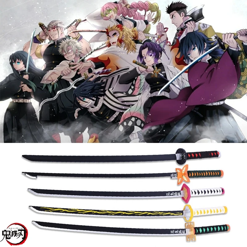 Demon Slayer Real Katana Swords Anime Cosplay Metal Props Weapon Battle Read Edge Bedroom Decor | Дом и сад