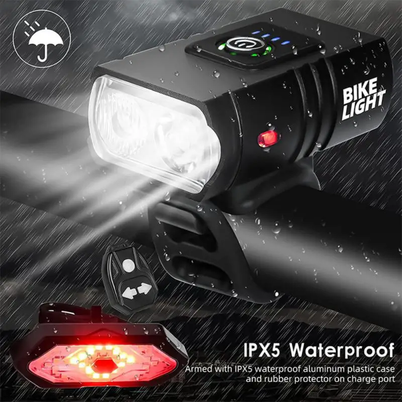

2022 Bicycle light Taillight Combination Headlight Highlight Waterproof Remote Control Steering Taillight Riding Accessories