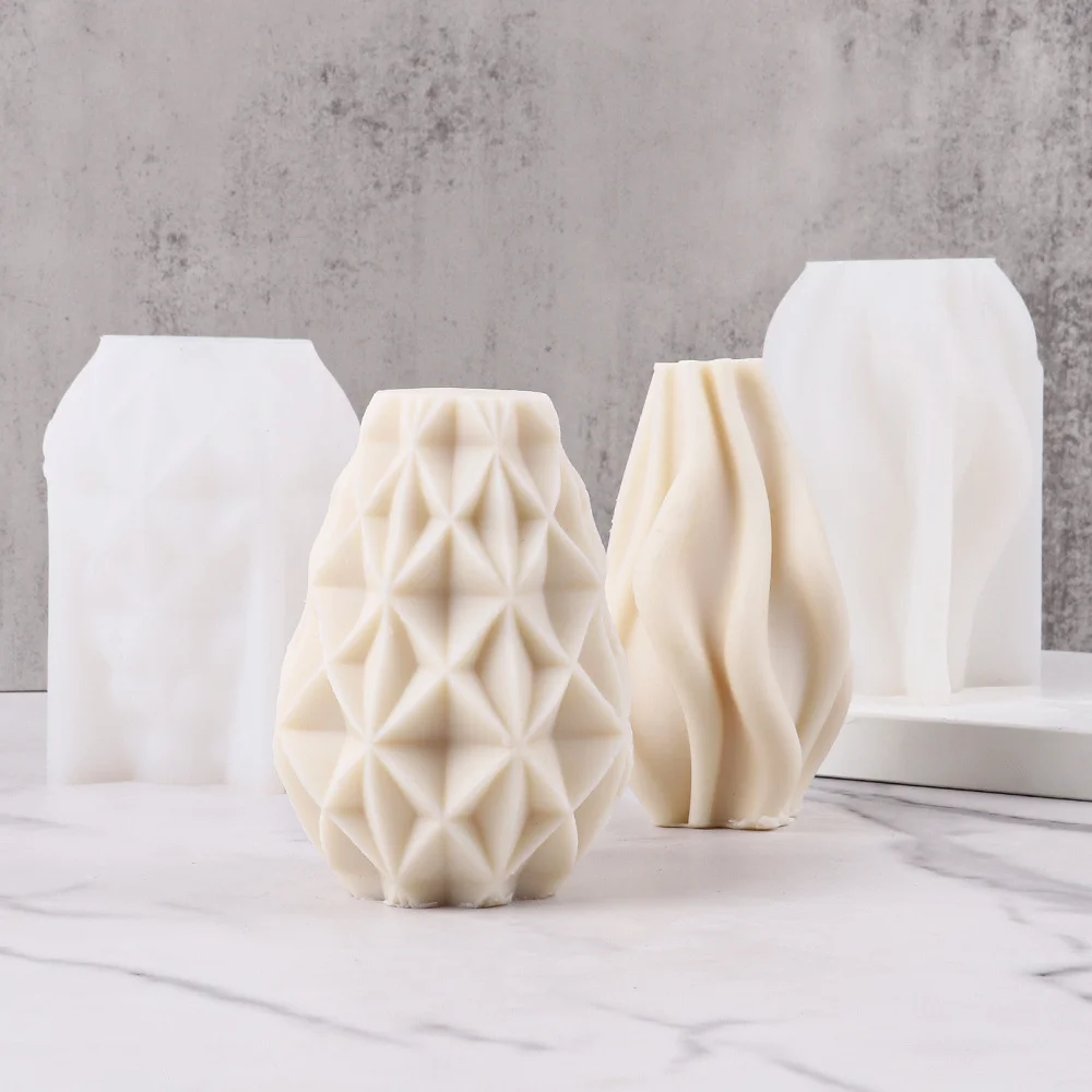 DIY Candle Silicone Mold Making irregular Geometric Waves Mould 3D Shape Resin Epoxy for Handmade Soap Craft Moulds Home Decor