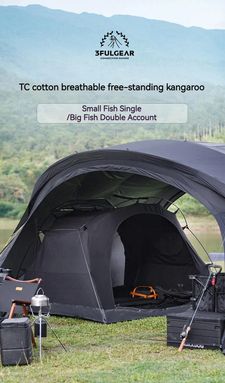 3f ul Gear-フロアマット付きコットンキャンプテント、通気性と