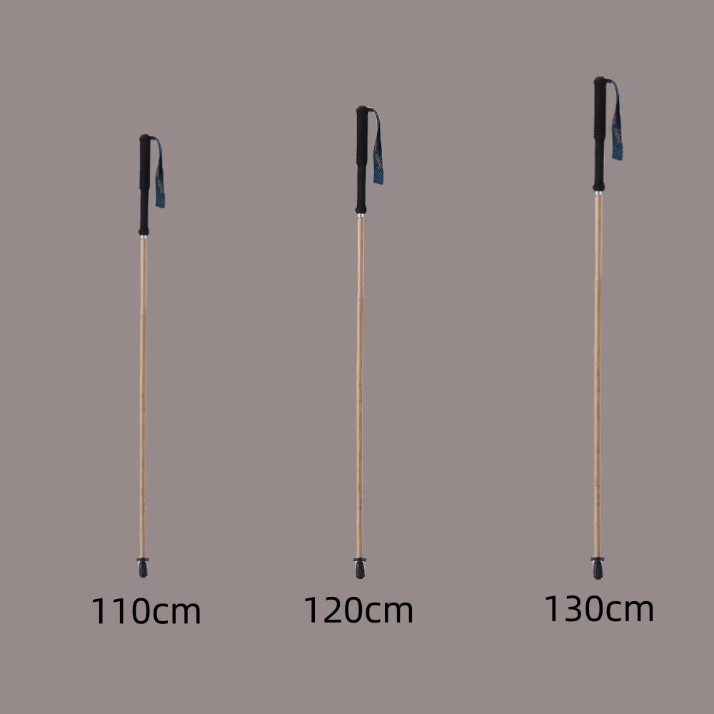 2023 New Arrival Hiking Pole Ultralight Trekking Poles High Strength Carbon Fiber & Natural Bamboo Skin Trekking Pole Outdoor 2
