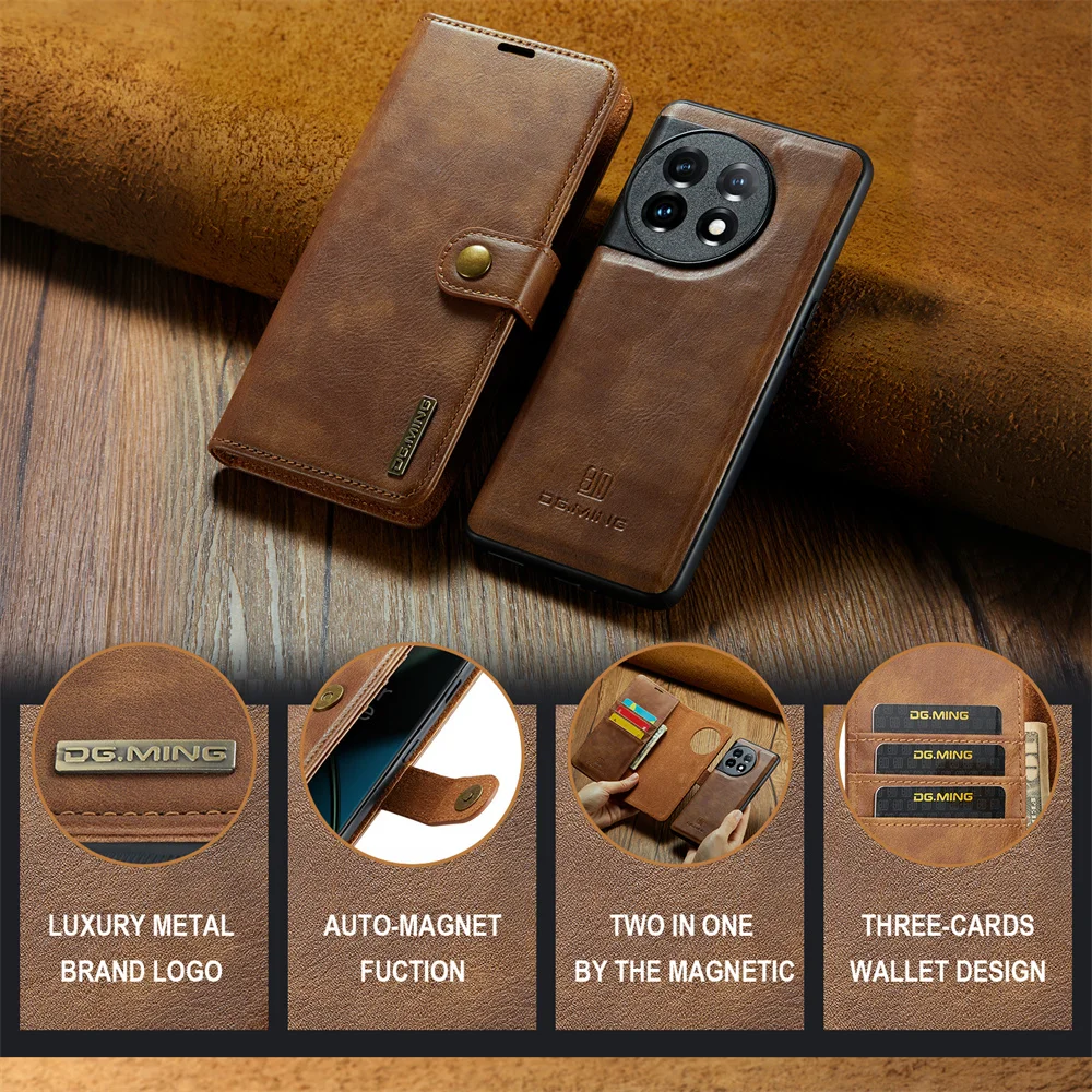 Premium 2-in-1 Detachable Magnetic Leather Wallet Case - Flip Folio Cover