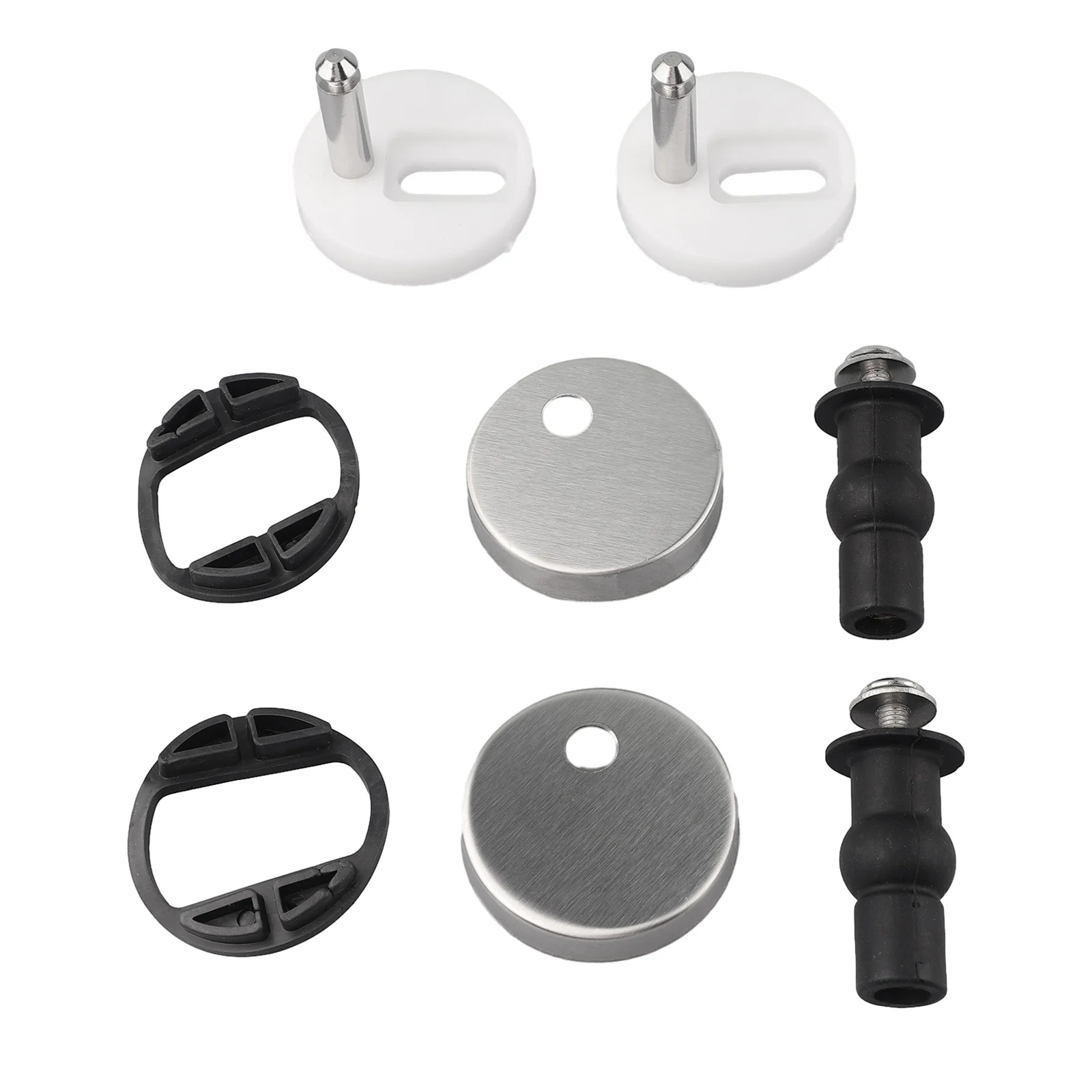 

High Quality Home Toilet Hinge Seat Mounting 1 Pair 45mm Disc Quick Release Replacement Sliver&Black Top Close