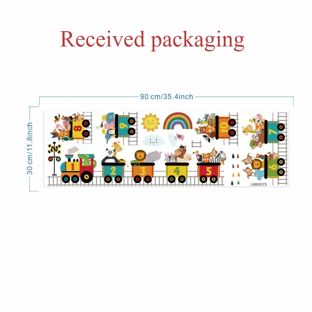 Cartoon Train Animal Car Traffic Transport Wall Sticker PVC Rainbow Balloon Wall Decals for Nursery Kids Living Room Decors