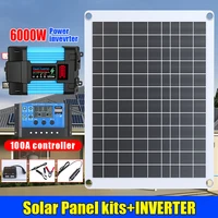 Onduleur solaire 6000W, système de production d'énergie complet avec panneau solaire 600W, sortie 110V/220V, alimentation domestique extérieure Mobile 1