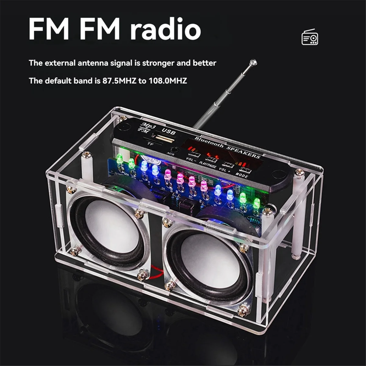 B34B-DIY Bluetooth Speaker Kit with FM Radio 87.5-108MHZ DIY Soldering Project