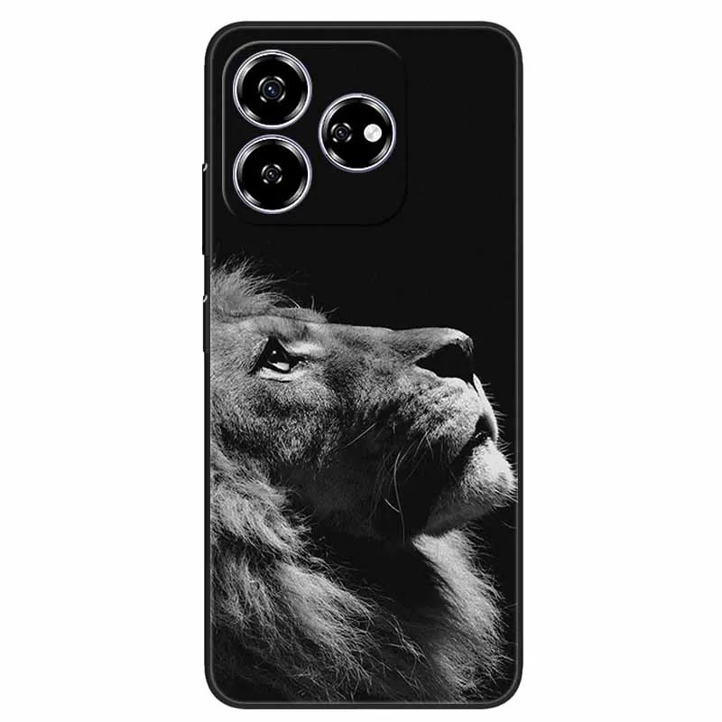 Stylish Black TPU Soft Silicone Phone Cover with Artistic Design