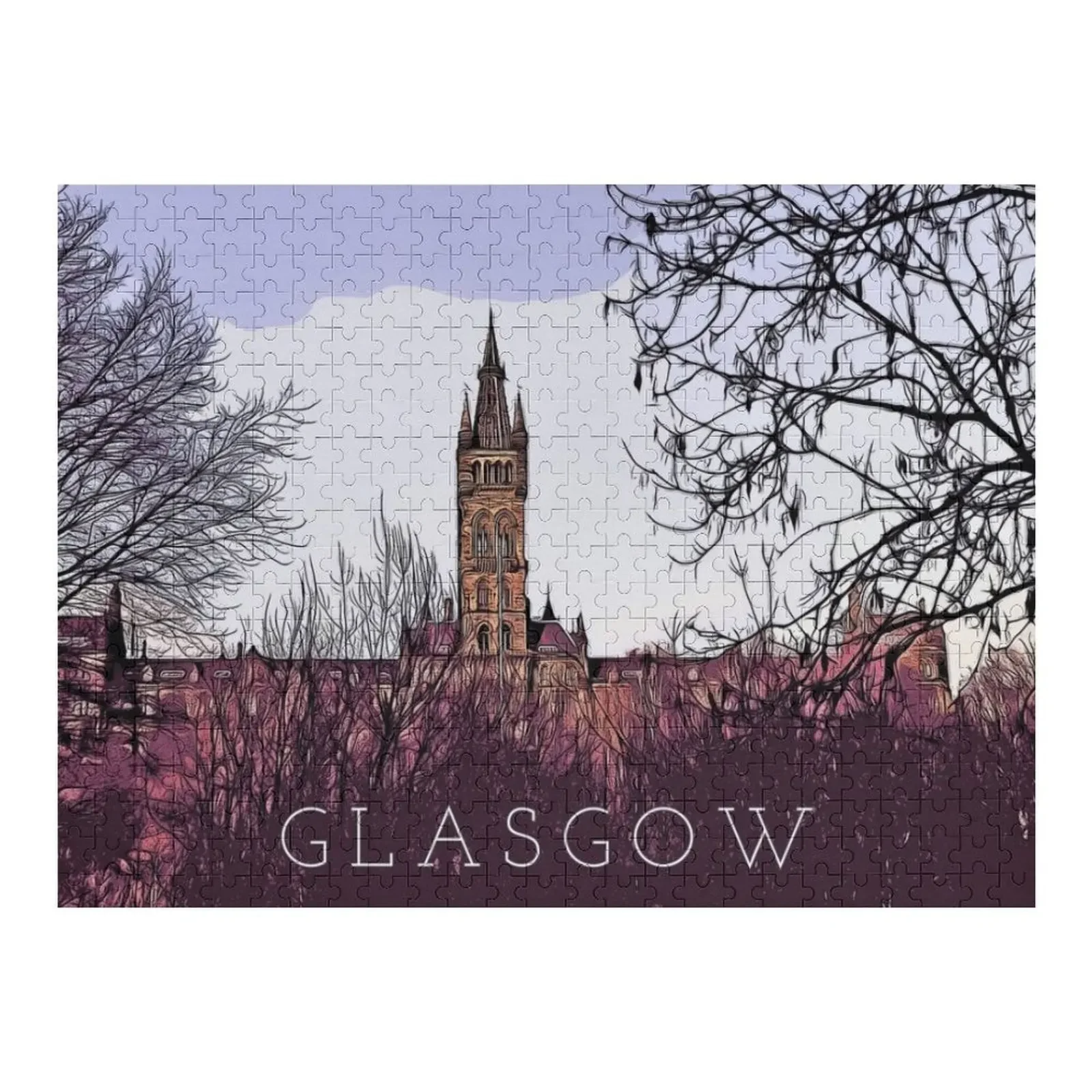 Glasgow University Illustration Jigsaw Puzzle Personalized Kids Gifts Wooden Boxes Custom Jigsaw Personalised Puzzle york university station jigsaw puzzle personalised jigsaw photo puzzle