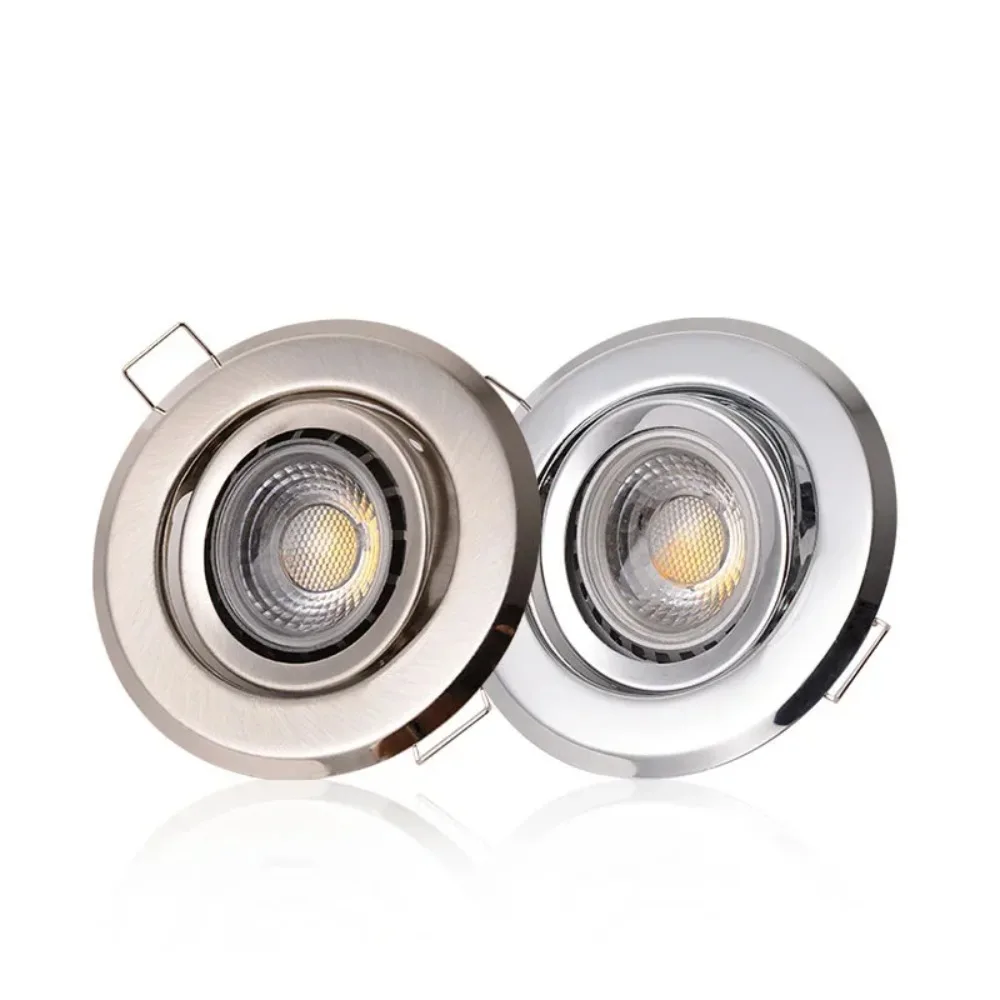 JOYINLED 1/10PCS 새틴 니켈 MR11 다운라이트 피팅(램프 홀더 포함) 70mm 직경 45mm 컷아웃 천장 스포트라이트 장착 브래킷