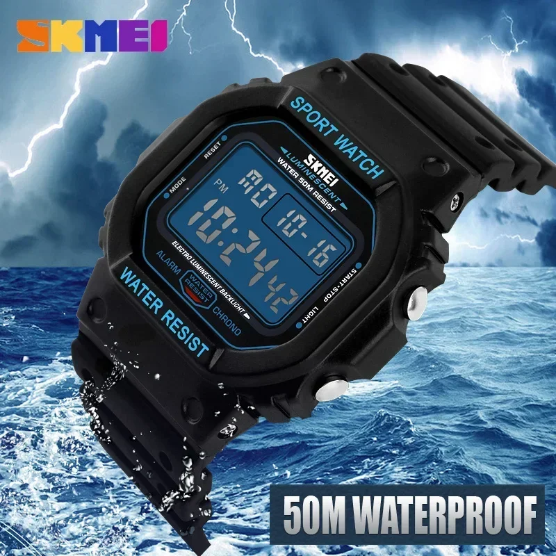 SKMEI 1134 Digital Sport Watch for Men Waterproof Military Stopwatch Electronic Wristwatch Mens Alarm Clock 1628 Reloj Masculino